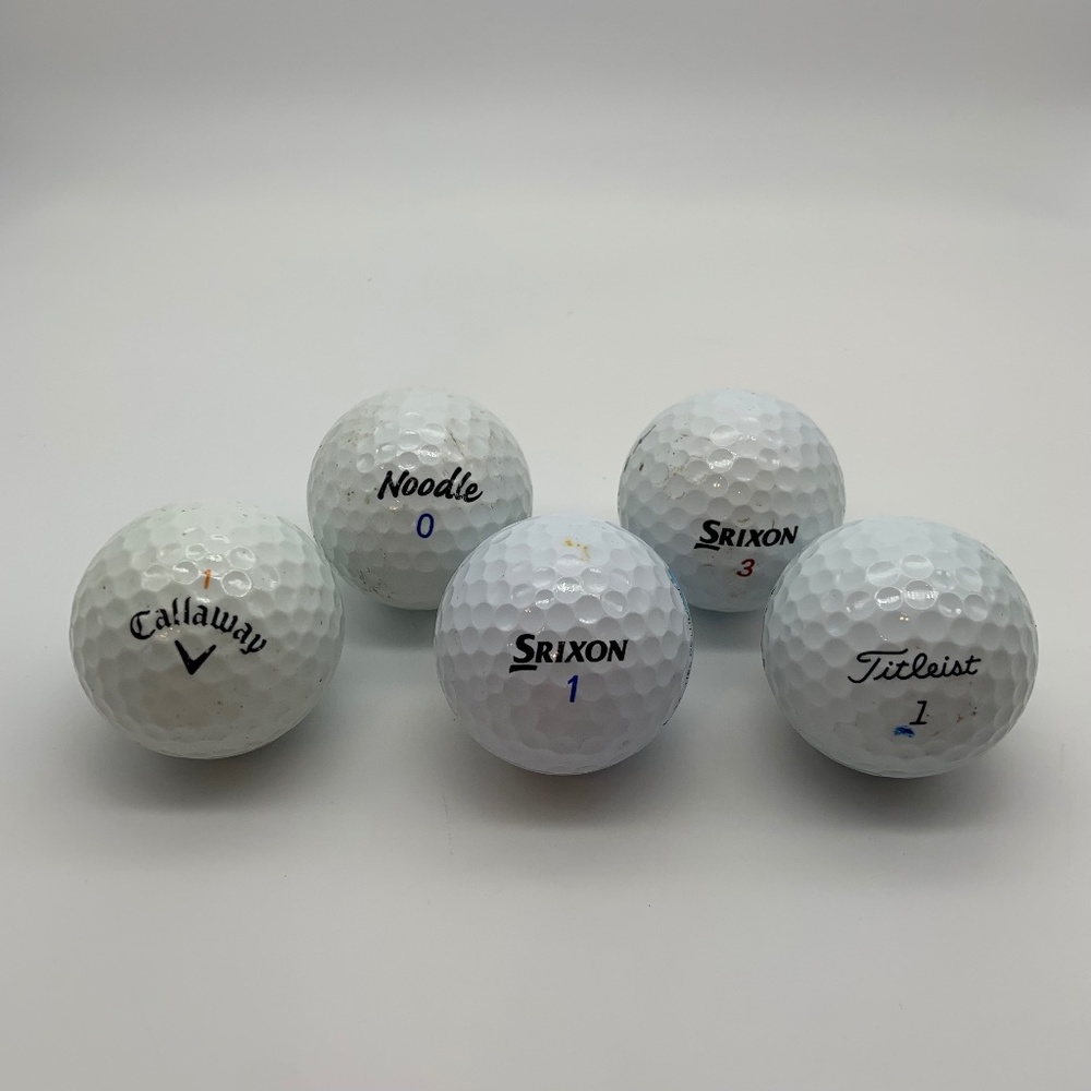 Lot of 5 Callaway Srixon Titleist & Noodle Golf Balls